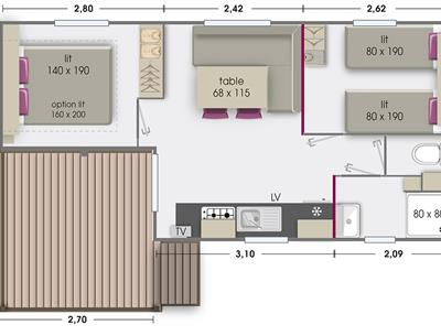 Location mobil home au Camping La Plage, camping 3 étoiles avec piscine,accès direct rivière, près de Sarlat, Castelnaud et Lascaux en Dordogne Périgord Noir